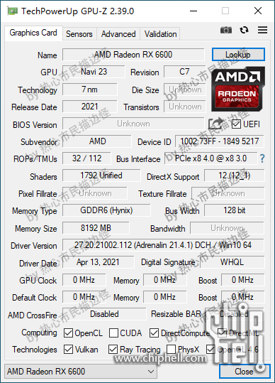 amd radeon rx 6600 gpuz พบข้อมูลการ์ดจอ AMD Radeon RX 6600 XT และ RX 6600 ชิป Navi 23 ในโปรแกรม GPU Z