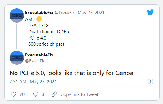 2021 05 23 15 24 51 ซีพียู AMD AM5 รุ่นใหม่จะใช้ซ็อกเก็ต LGA1718 มาพร้อมชิป 600ซีรี่ย์และรองรับแรม DDR5 