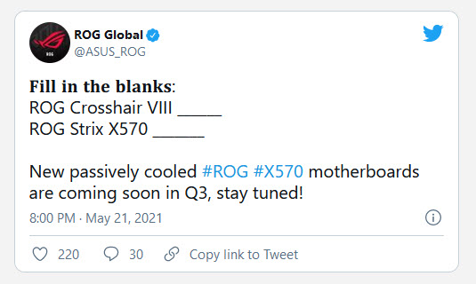 2021 05 23 15 46 45 ASUS เตรียมเปิดตัวเมนบอร์ดรุ่นใหม่ในชิปเซ็ต X570 มาพร้อมระบบระบายความร้อนแบบใหม่ Passive Cooling ในไตรมาสที่ 3 ของปีนี้