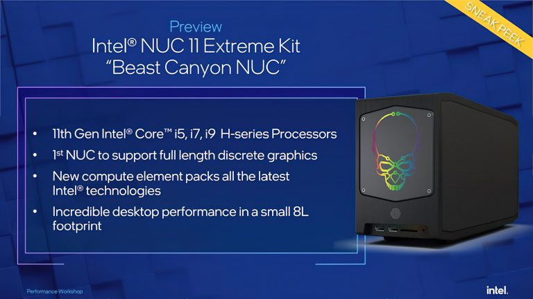 intel beast canyon nuc 11 extreme 768x432 หลุด!! Intel NUC 11 Extreme “Beast Canyon” จัดซีพียู Intel Core i9 11900KB รุ่นใหม่ล่าสุดขนาด 10nm มาให้ใช้งานกันแบบเต็มๆ 