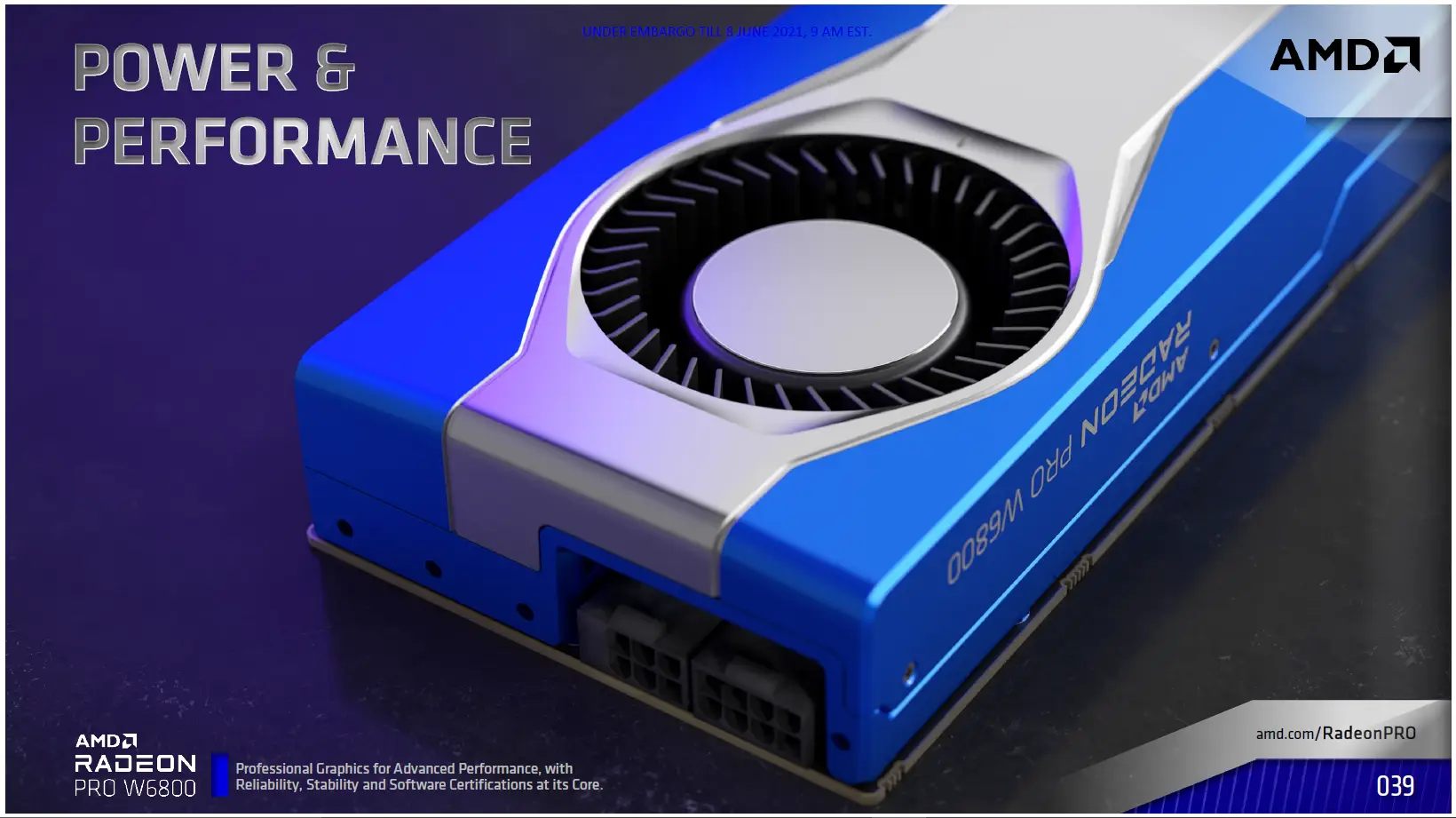  AMD เปิดตัวกราฟิกการ์ดเวิร์คสเตชั่นซีรีย์ใหม่ AMD Radeon PRO W6000 ใช้สถาปัตยกรรม AMD RDNA 2 หน่วยความจำขนาด 32GB เพื่อรองรับเวิร์คโหลดงานด้านสถาปัตยกรรม การออกแบบ และงานด้านสื่อต่างๆ