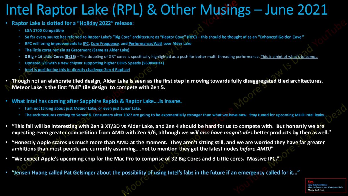 intel raptor lake mlid 1200x675 พบข้อมูลซีพียู Intel Alder Lake รุ่นใหม่พร้อมเปิดตัว 25 ตุลาคมนี้มาพร้อม Alder Lake HX รุ่นแล็ปท็อปและซีพียู Raptor Lake รุ่นต่อไปมีจำนวนคอร์ 8C+16C เปิดตัวในปี 2022 