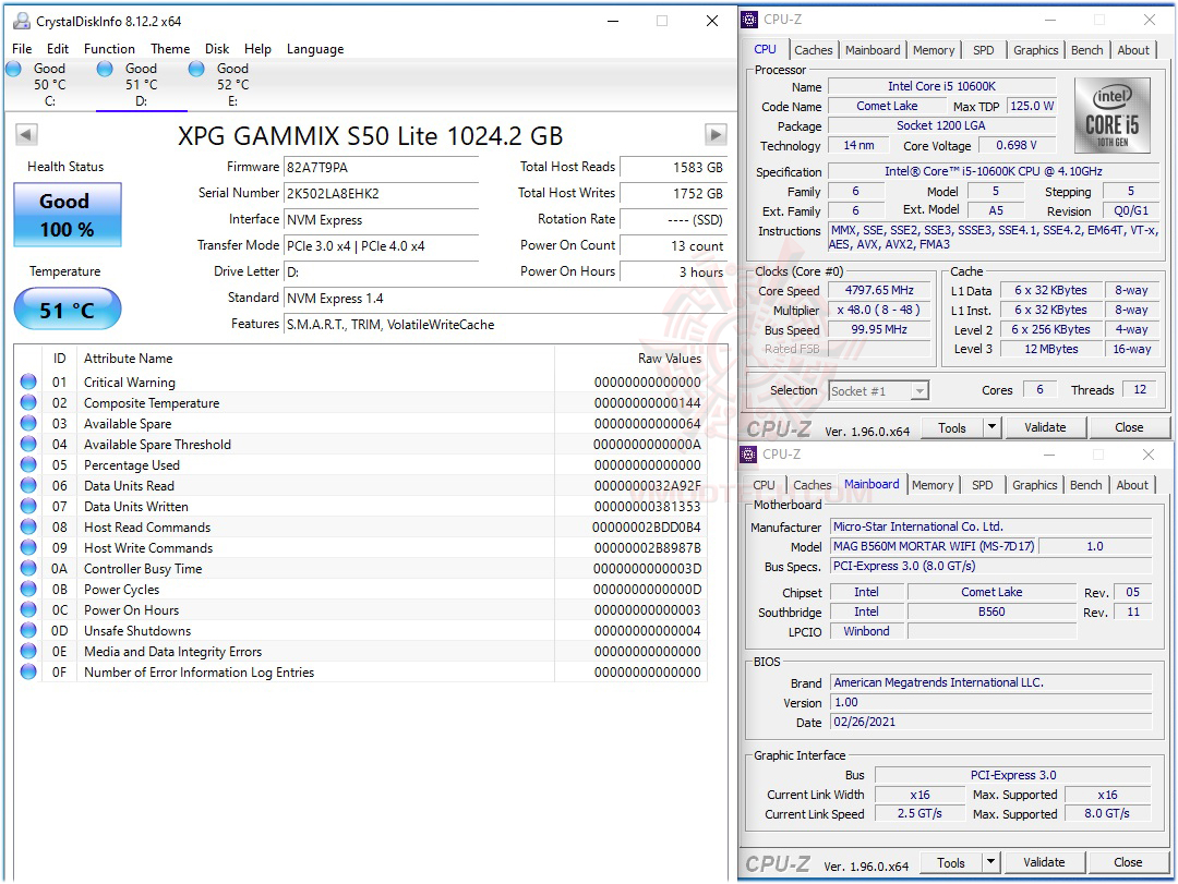 disk info2 ทำไมสล็อต M.2 บนเมนบอร์ด B560 บางรุ่นถึงไม่ทำงานเมื่อใช้กับซีพียู Intel 10th Gen แล้วจะใช้งานได้ครบทั้ง 2ช่องทำได้อย่างไร ??? MSI มีคำตอบ!!!
