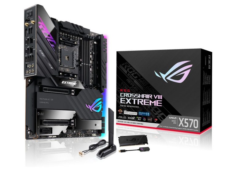 asus rog crosshair extreme 3 768x556 เอซุสเปิดตัวเมนบอร์ด ASUS ROG CROSSHAIR VIII EXTREME รุ่นท็อปแพลตฟอร์ม AMD ใหม่ล่าสุดขนาด E ATX ระดับ HEDT ตัวแรงอย่างเป็นทางการ 