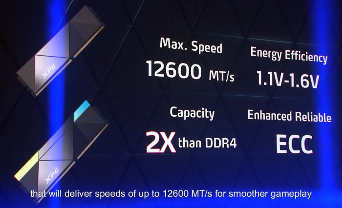 adata ddr5 memory 2 700x426 ADATA เปิดตัวแรม DDR5 รุ่นใหม่ที่ความเร็ว 12600 MT/s แรงกว่าเดิมมากถึง 163% ด้วยไฟเลี้ยงแค่ 1.1v เท่านั้น 