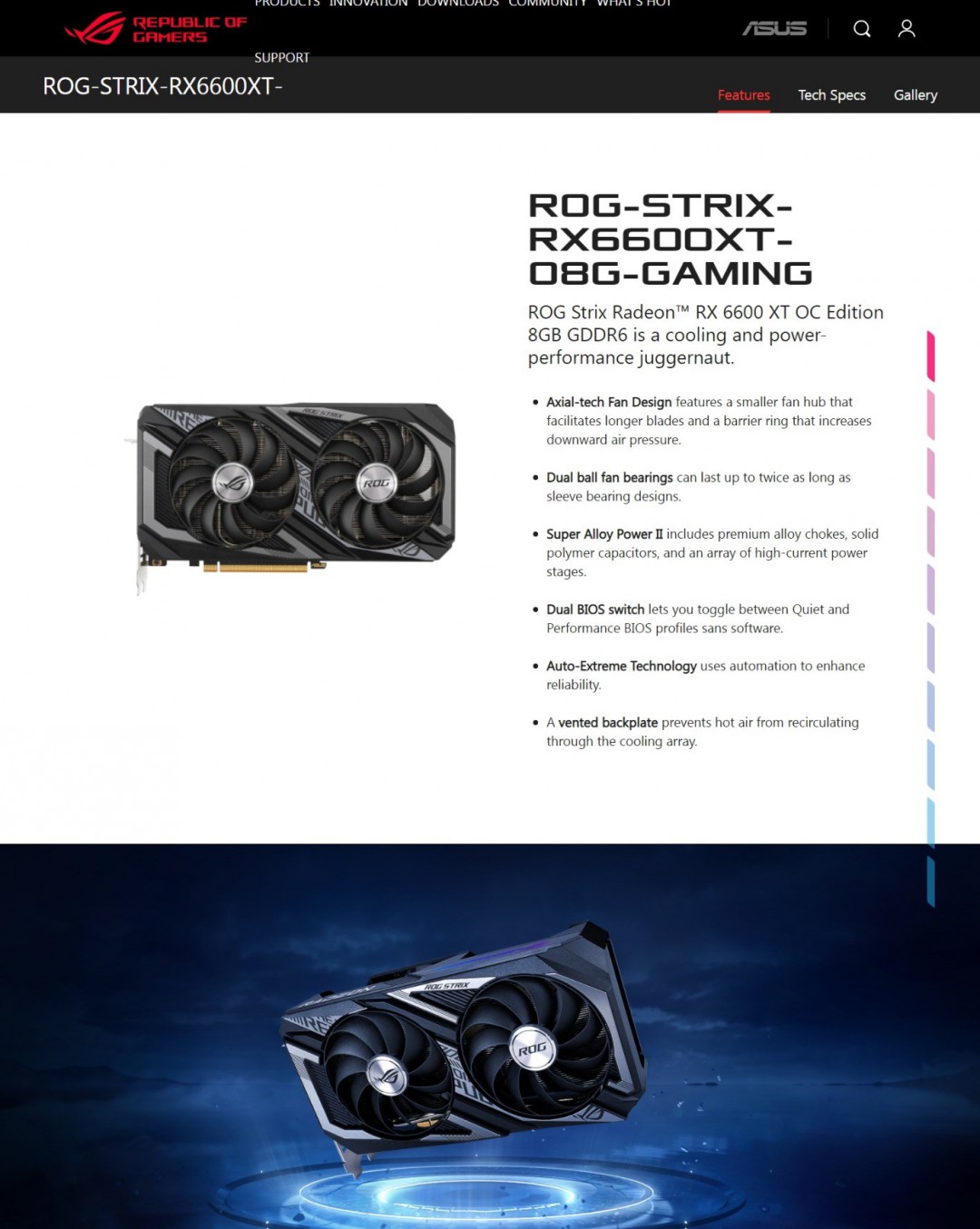  ASUS ROG STRIX RX6600XT O8G GAMING Review