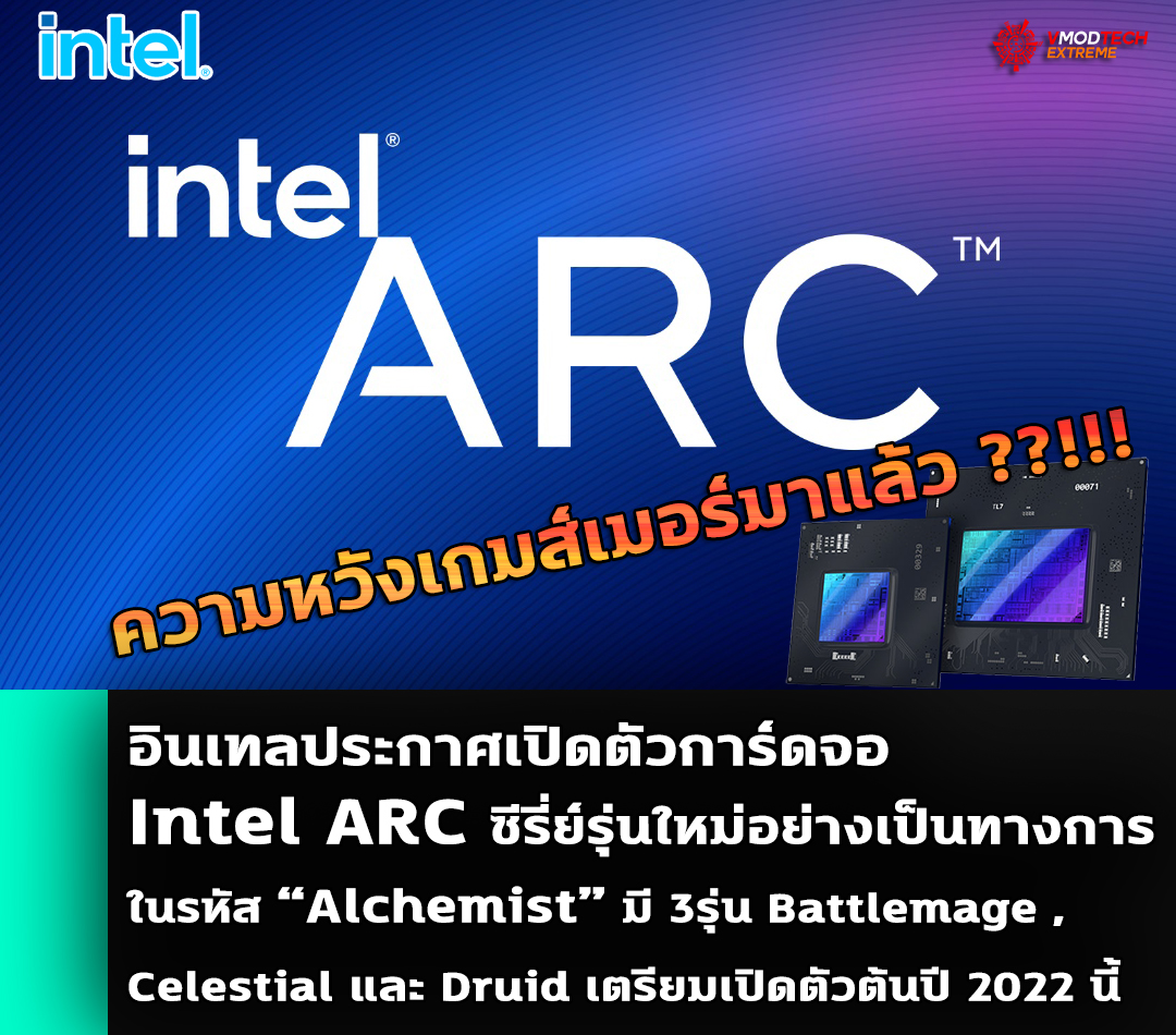 intel arc 2022  Intel ประกาศเปิดตัวการ์ดจอ Intel ARC ซีรี่ย์รุ่นใหม่อย่างเป็นทางการในต้นปี 2022 ที่จะถึงนี้