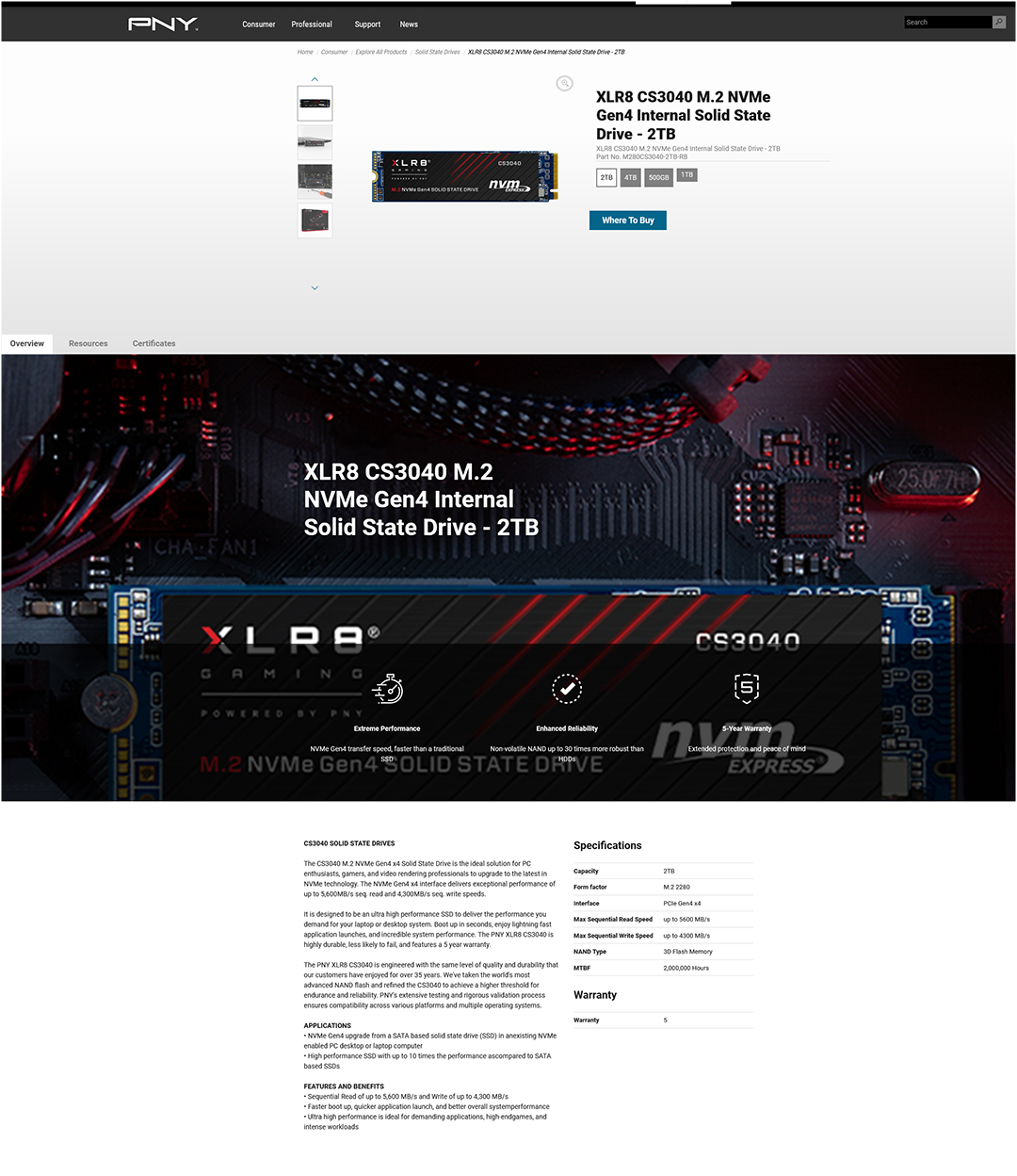 spec XLR8 CS3040 M.2 NVMe Gen4 Internal Solid State Drive 2TB Review