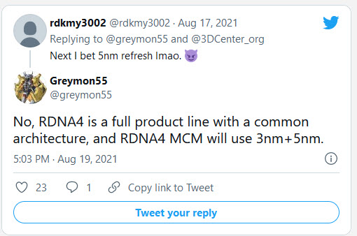 2021 08 23 9 50 25 ลือ!! การ์ดจอ AMD Radeon RX 8000 เทคโนโลยี RDNA4 รุ่นใหม่ในอนาคตอาจจะใช้เทคโนโลยี MCM ขนาด 3nm และ 5nm 