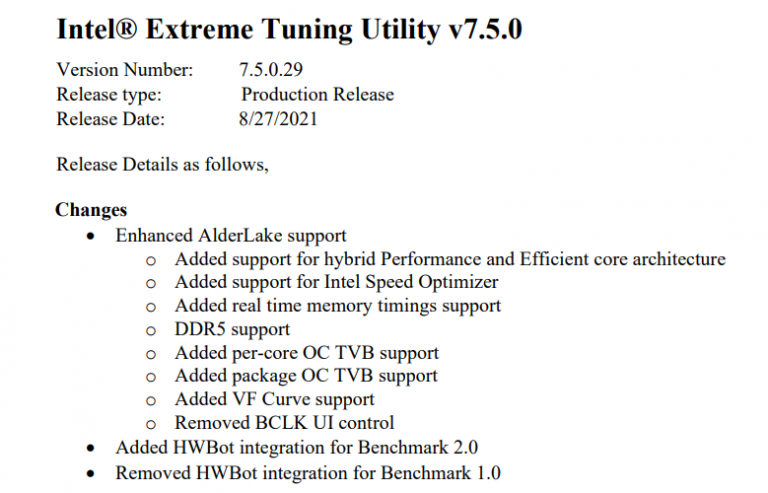 intel-xtu-alder-lake-768x493 intel xtu alder lake 768x493 หลุดผลทดสอบอุณหภูมิซีพียู Intel Alder Lake ฟูลโหลดเฉลี่ย 86°C กินไฟประมาณ 248W