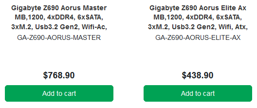 gigabyte z690 พบข้อมูลราคาเมนบอร์ด Z690 รุ่นใหม่ล่าสุดพร้อมรองรับแรม DDR4 ได้อีกด้วย 