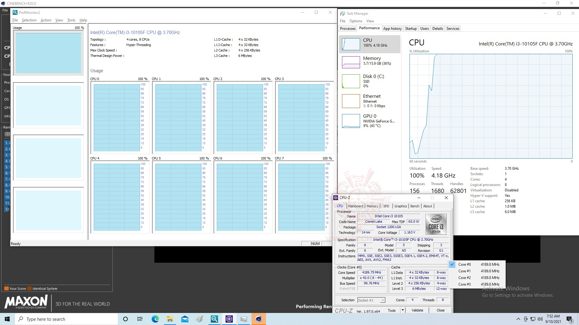 core Intel I Work Intel Core i3 10105F + Nvidia Geforce GTX 1650 PC SET Review 