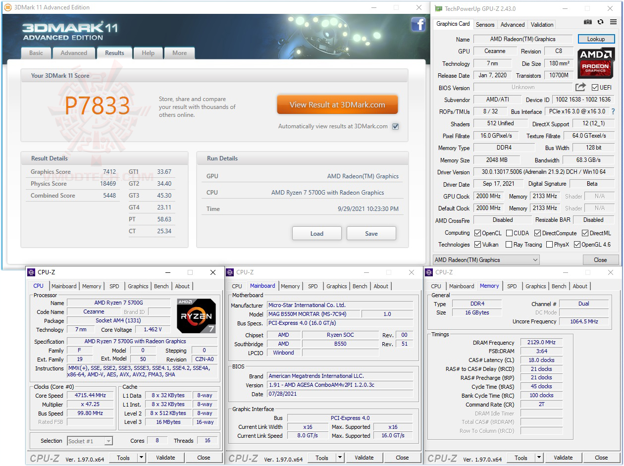 11 oc AMD RYZEN 7 5700G PROCESSOR REVIEW