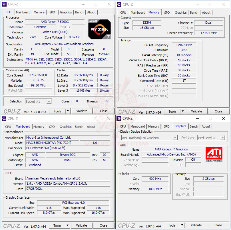 cpuid AMD RYZEN 7 5700G PROCESSOR REVIEW