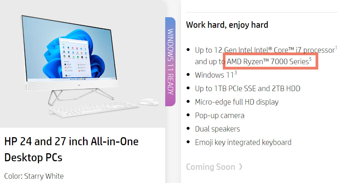 amd-ryzen-7000-hero-2 amd ryzen 7000 hero 2 พบข้อมูลซีพียู AMD Ryzen 7000ซีรี่ย์ในเครื่อง HP All in One