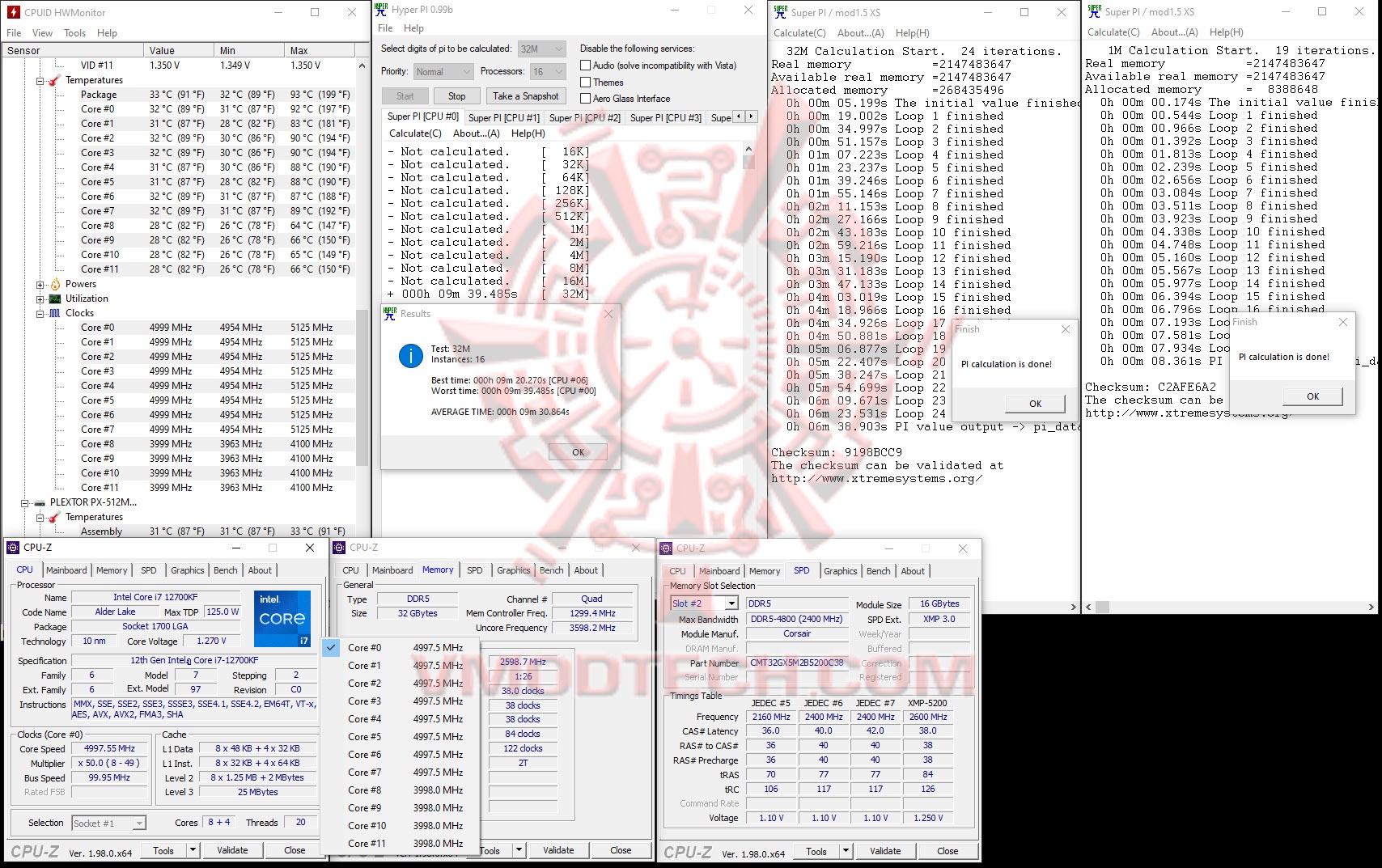 superpi series INTEL CORE i7 12700KF PROCESSOR REVIEW