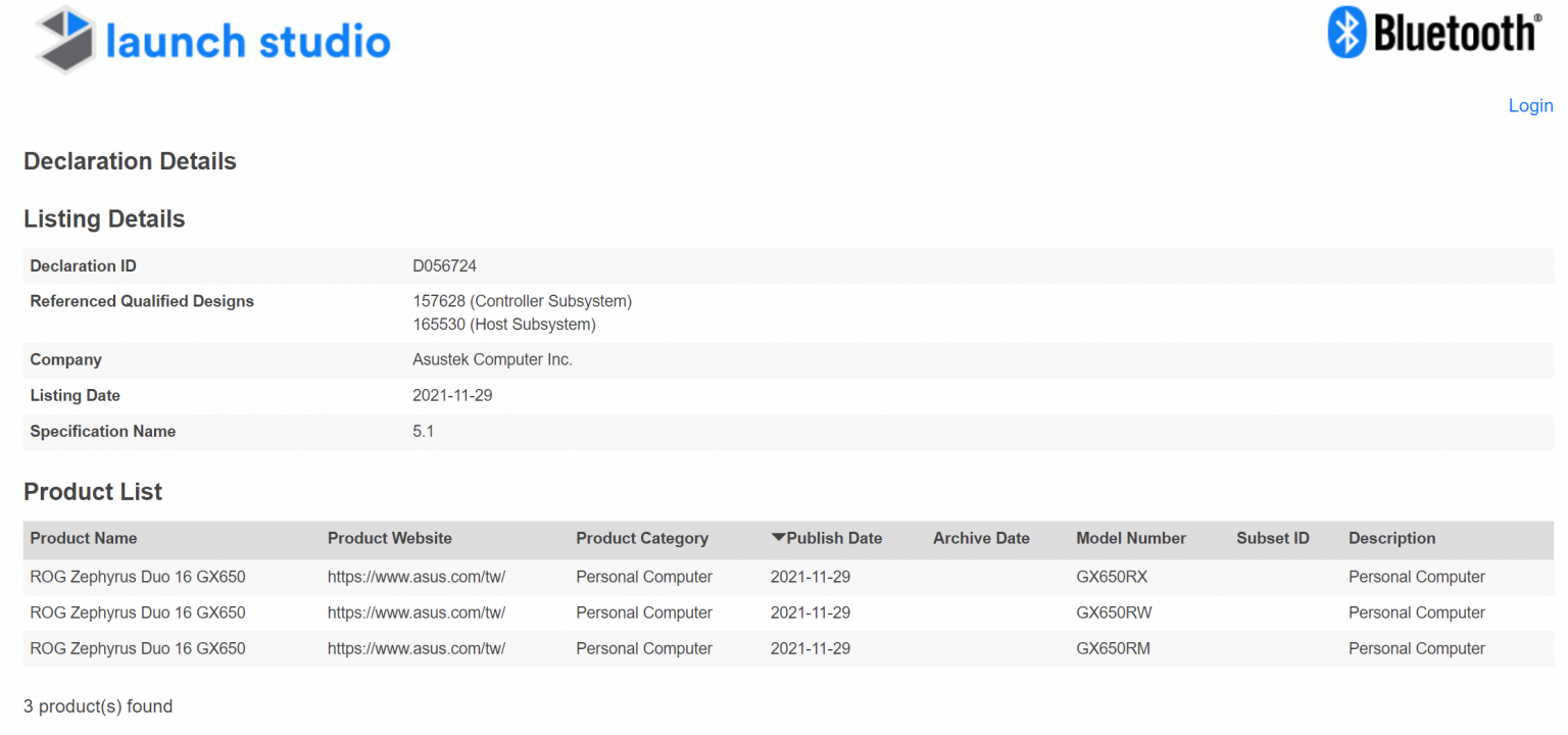 asus-rog-zephyrus-duo-16-gx650-bluetooth-1536x720 asus rog zephyrus duo 16 gx650 bluetooth 1536x720 หลุดข้อมูลซีพียู AMD Ryzen 9 6900HX 8C/16T สถาปัตย์ ZEN3+ รุ่นใหม่ล่าสุดในโน๊ตบุ๊ค ROG Zephyrus Duo GX650 คาดพร้อมเปิดตัวเร็วๆ นี้
