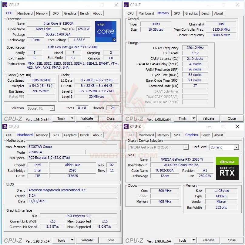 cpuid oc BIOSTAR RACING Z690 GTA REVIEW