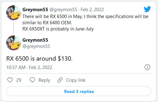 2022 02 02 16 10 01 ลือ!! AMD เตรียมเปิดตัวการ์ดจอ Radeon RX 6X50XT รุ่นรีเฟรชในช่วงเดือน มิถุนายน   กรกฎาคมและ RX 6500 รุ่น non XT ภายในเดือนมีนาคมที่จะถึงนี้ 