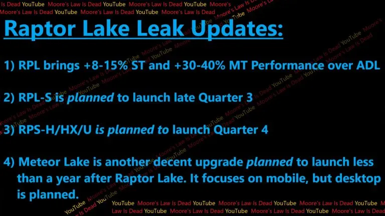 intel-raptor-lake-release-date-mlid-768x432 ลือ!! ซีพียู Intel Raptor Lake S รุ่นที่ 13 เตรียมเปิดตัวปลายเดือนกันยายนที่จะถึงนี้