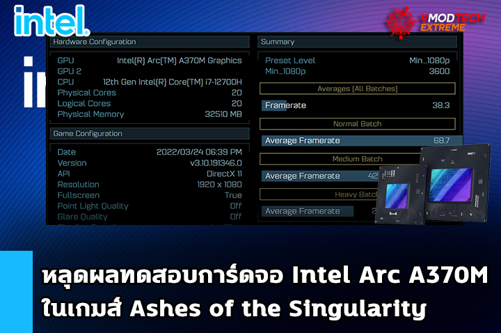 intel-arc-a370m intel arc a370m หลุดผลทดสอบการ์ดจอ Intel Arc A370M ในเกมส์ Ashes of the Singularity