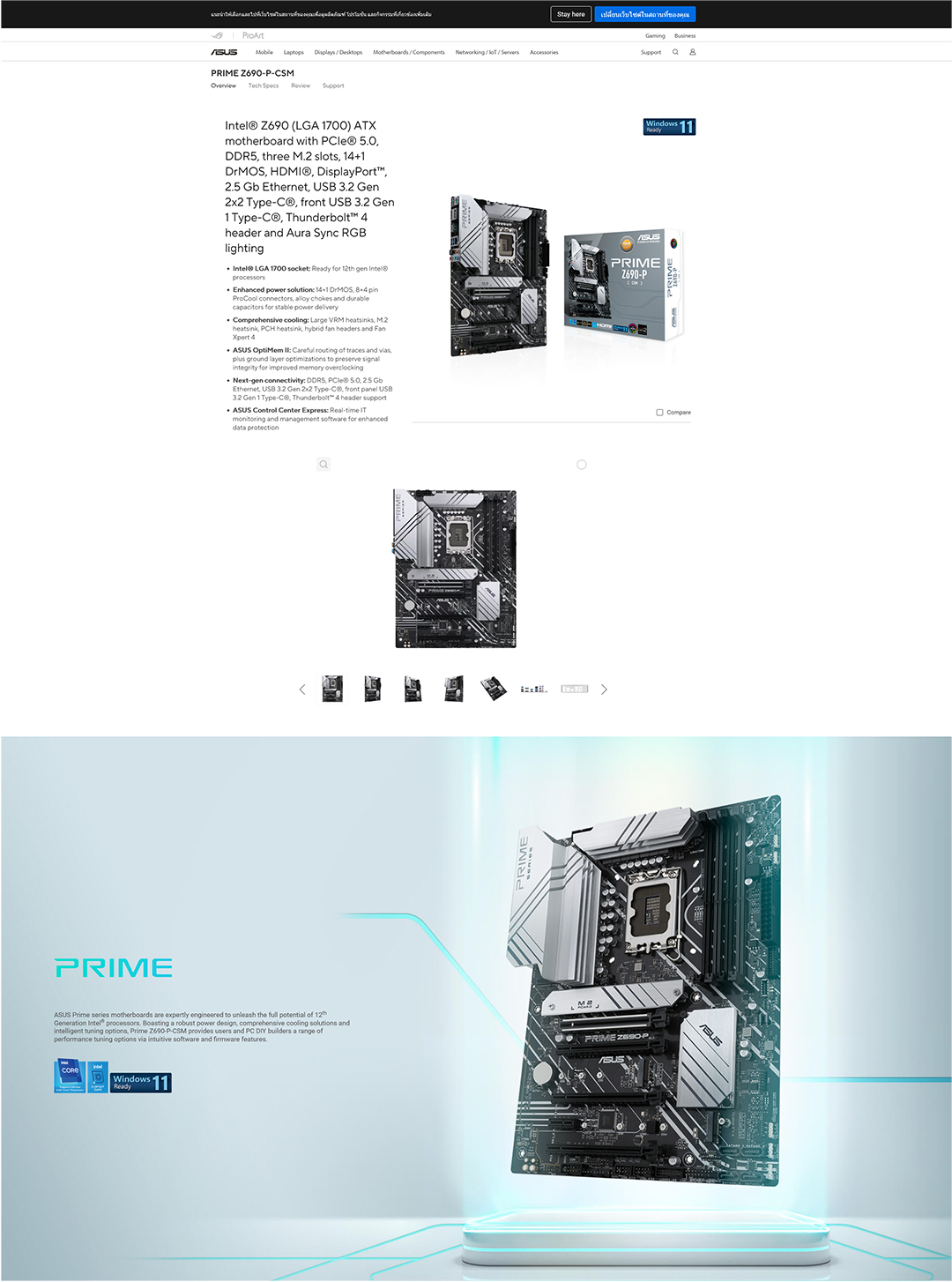 spec ASUS PRIME Z690 P CSM REVIEW 