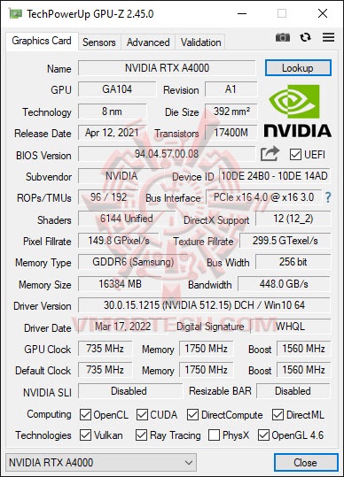 gpu Leadtek NVIDIA Quadro RTX A4000 16GB GDDR6 Review