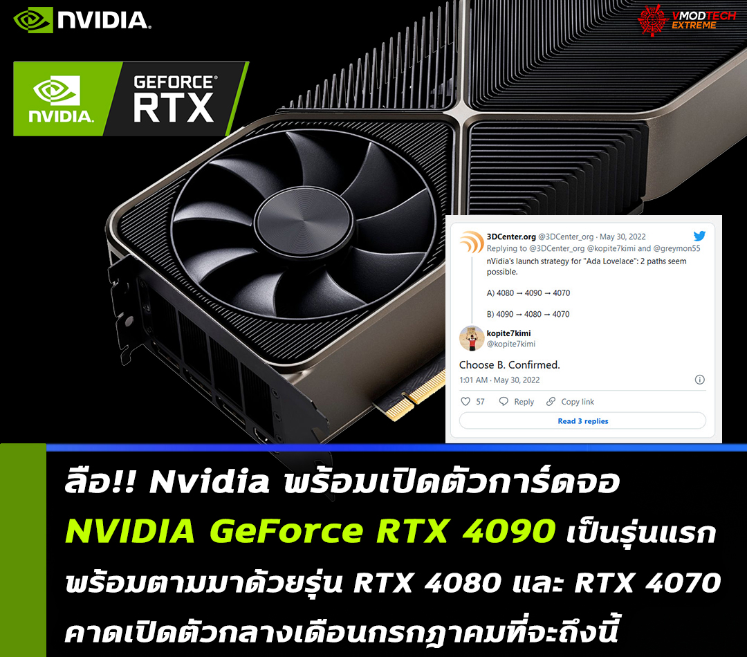 nvidia-geforce-rtx-4090-launch-first nvidia geforce rtx 4090 launch first ลือ!! Nvidia พร้อมเปิดตัวการ์ดจอ NVIDIA GeForce RTX 4090 เป็นรุ่นแรกพร้อมตามมาด้วยรุ่น RTX 4080 และ RTX 4070 ทยอยเปิดตัวตามมาทีหลัง