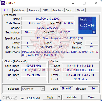 cpuz Intel® NUC 12 Extreme Kit   NUC12DCMi9 with GeForce RTX 3060 Ti Review