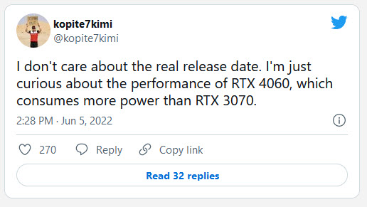 2022 06 06 7 12 37 ลือ!! การ์ดจอ NVIDIA GeForce RTX 4060 รุ่นใหม่ล่าสุดอาจจะกินไฟมากกว่า 220W+ ขึ้นไป 