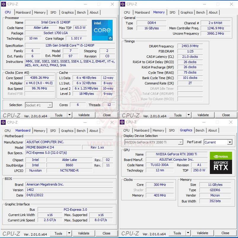 cpuid ASUS PRIME B660M K D4 REVIEW