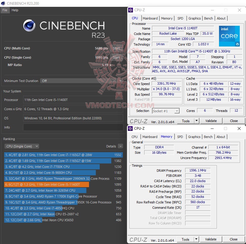 cinebenchr23 ASUS Mini PC PB62 with the latest 11th gen Intel Core processors Review