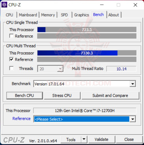 cpuz benchmark Acer Nitro 5 Intel 12th Gen Review