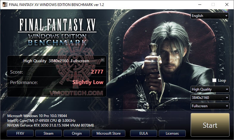 ff4k GALAX GeForce RTX™ 3050 EX Review