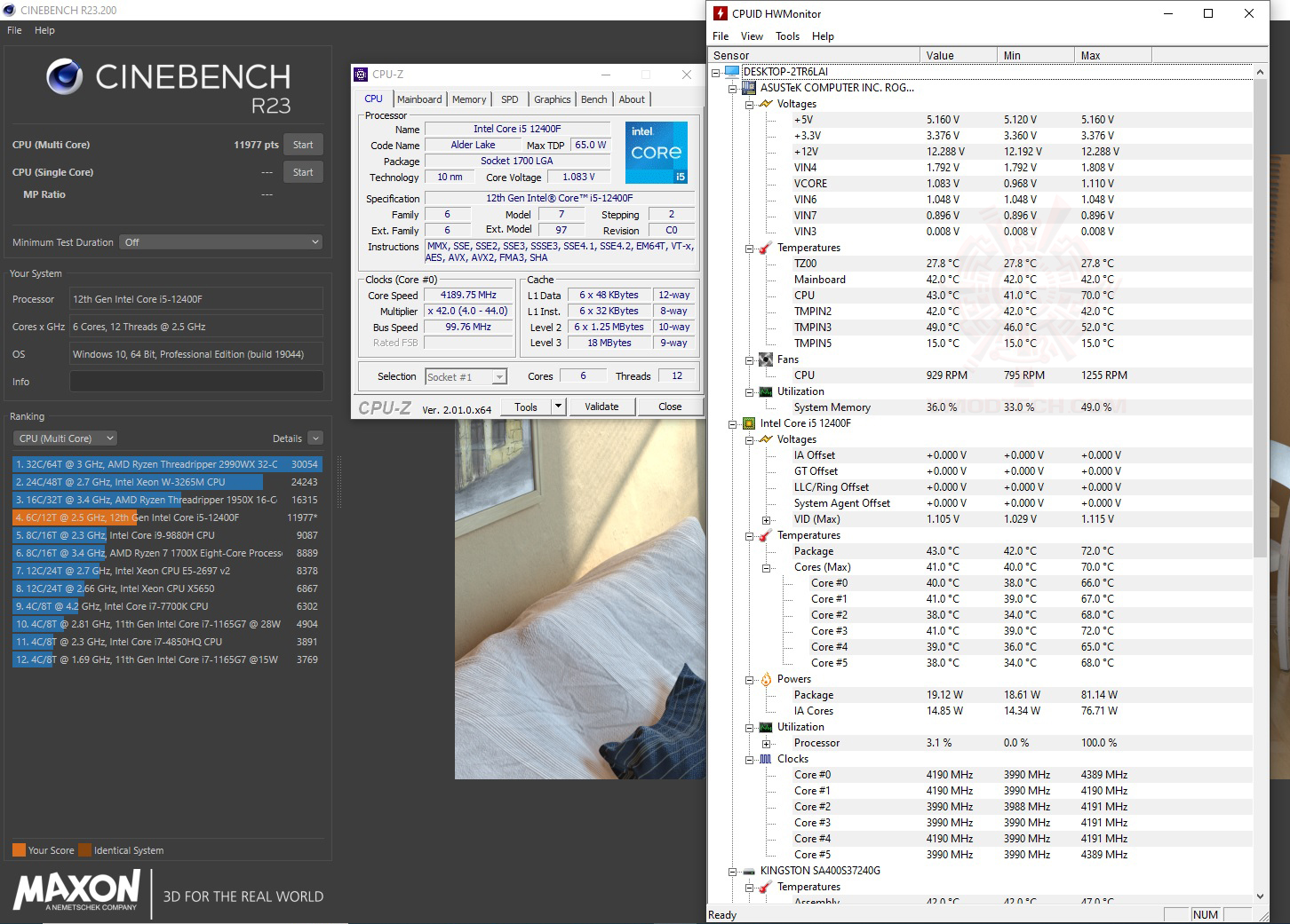 cinebench23 ZALMAN CNPS9X OPTIMA RGB REVIEW