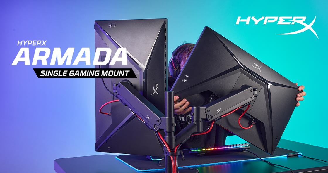 armada-gaming-mount_1_pr_1120x592 armada gaming mount 1 pr 1120x592 HyperX เปิดตัวเกมมิ่งมอนิเตอร์รุ่นใหม่ล่าสุดในซีรีส์ Armada เกมมิ่งมอนิเตอร์ที่มาพร้อมขายึดโต๊ะและแขนจับที่ออกแบบตามหลักสรีรศาสตร์