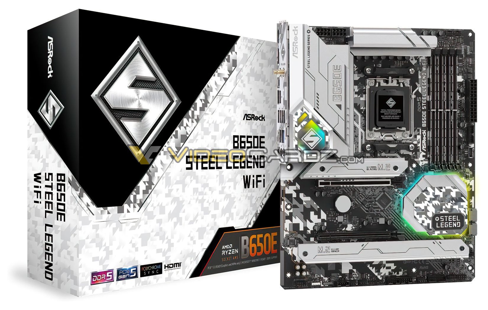 asrock b650e steel legend wifi 1 หลุดภาพเมนบอร์ด AMD B650E/B650 รุ่นกลางรุ่นใหม่ล่าสุดที่ยังไม่เปิดตัวอย่างเป็นทางการพร้อมรองรับ RYZEN 7000 ซีรี่ย์ ZEN4