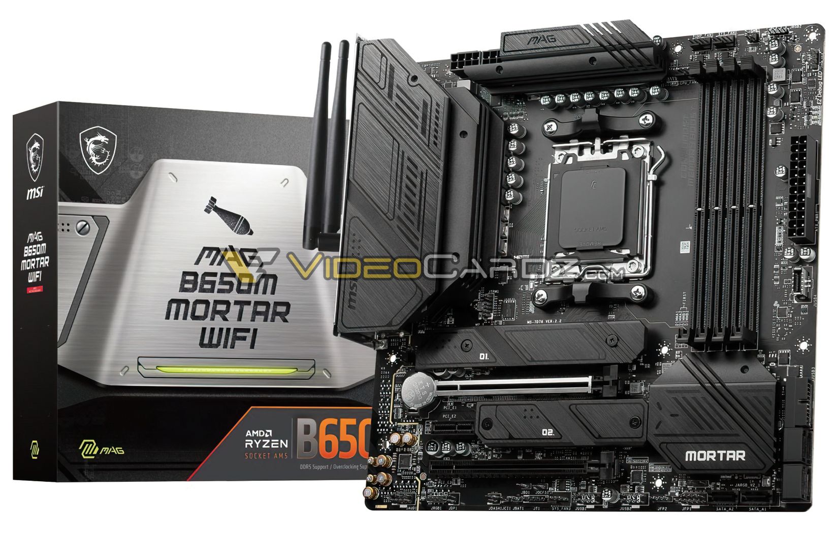 msi mag b650m mortar หลุดภาพเมนบอร์ด AMD B650E/B650 รุ่นกลางรุ่นใหม่ล่าสุดที่ยังไม่เปิดตัวอย่างเป็นทางการพร้อมรองรับ RYZEN 7000 ซีรี่ย์ ZEN4