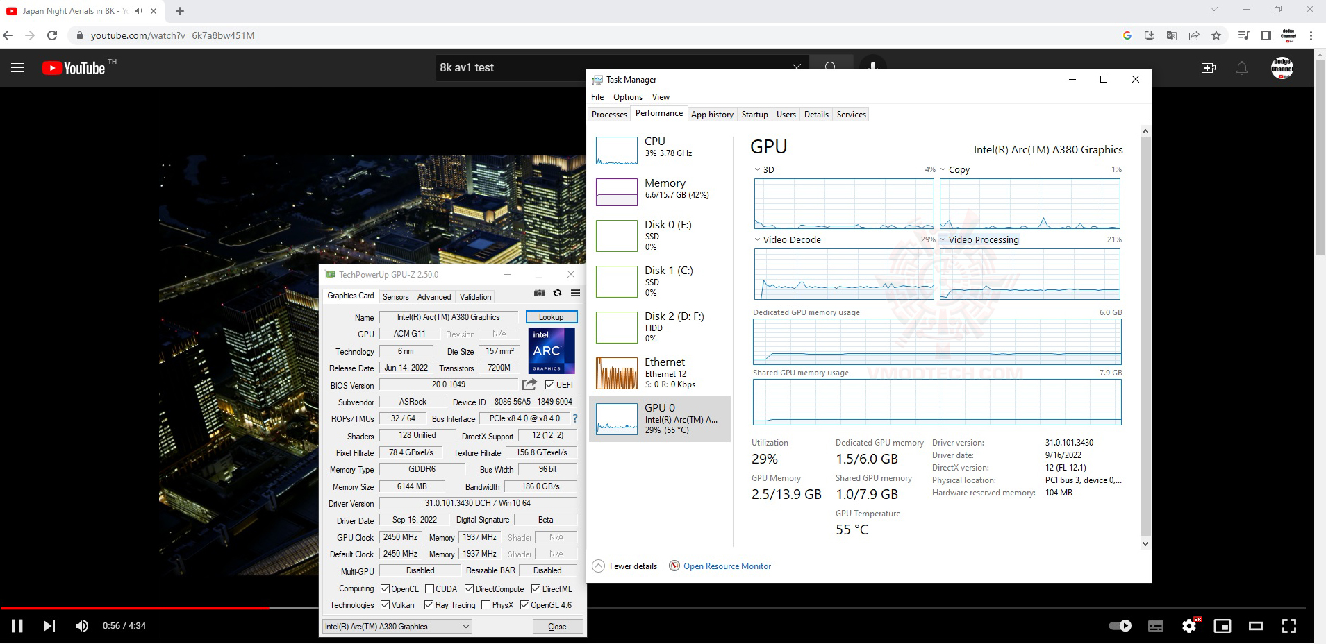 youtube ทดสอบ Intel Arc A380 Challenger ITX 6GB OC Review การ์ดจอเจาะกลุ่มสายสตรีมเล่นเกมส์ออนไลน์ลื่น คนทำงานครีเอเตอร์ชอบ!!!