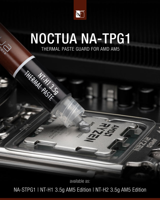 noctua na tpg1 launch web1 Noctua เปิดตัวซิลิโคนระบายความร้อน NA TPG1 thermal paste guard รุ่นใหม่ล่าสุดพร้อมใช้งานกับซีพียู AMD AM5