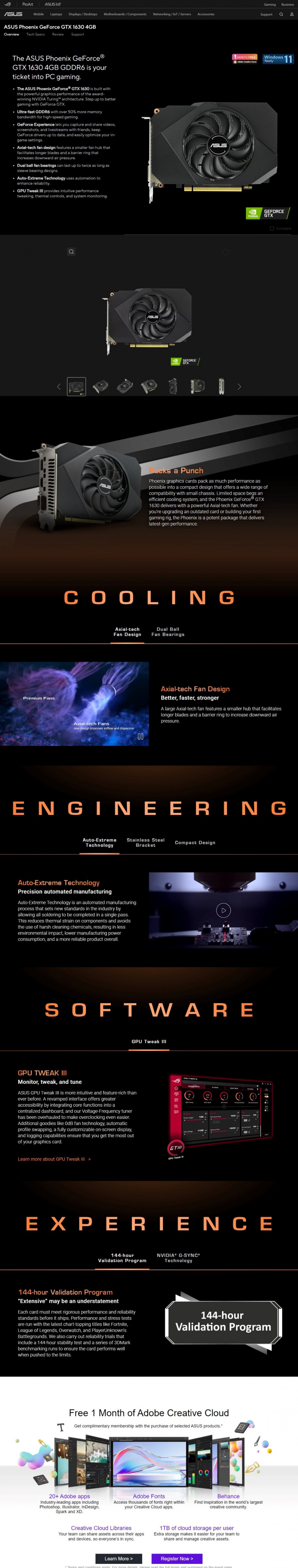  ASUS GeForce GTX 1630 Phoenix 4GB Review