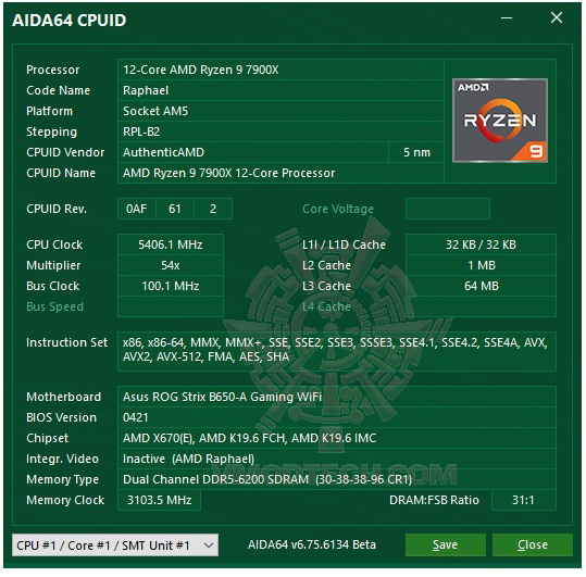 aida64-oc aida64 oc ASUS ROG STRIX B650 A GAMING WIFI REVIEW