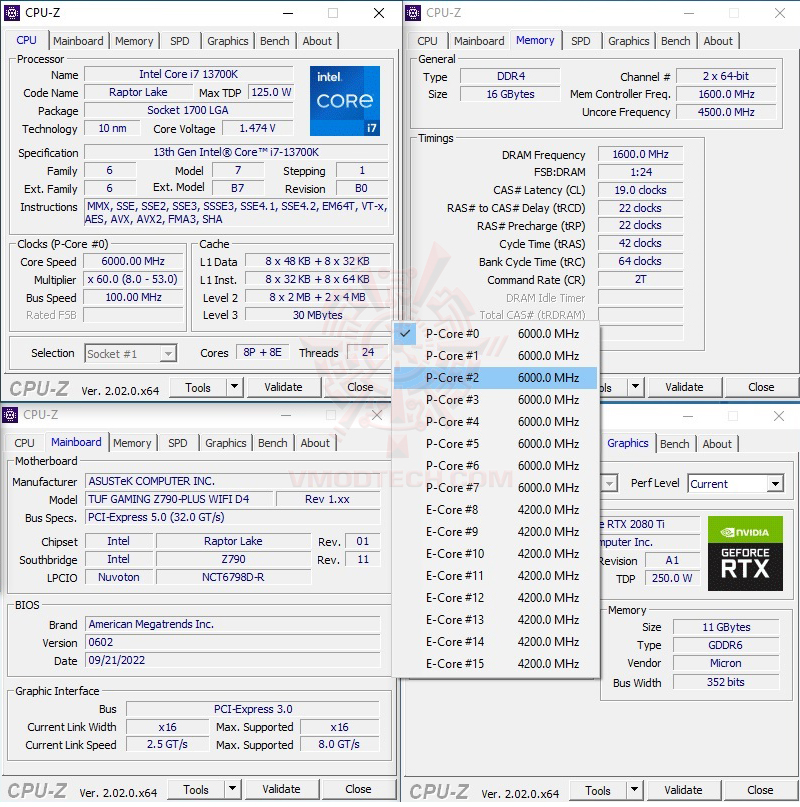 cpuid oc ASUS TUF GAMING Z790 PLUS WIFI D4 REVIEW 