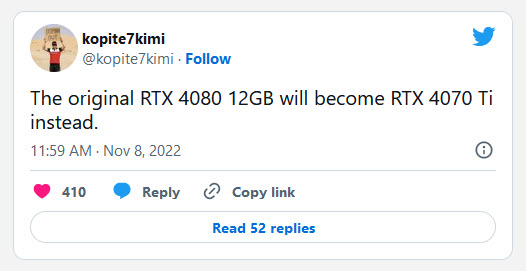 2022 11 08 19 22 34 Nvidia เตรียมเปิดตัว NVIDIA GeForce RTX 4070 Ti แทนการ์ดจอ RTX 4080 รุ่น 12GB คาดเปิดตัวในเดือนมกราคมปี 2023 