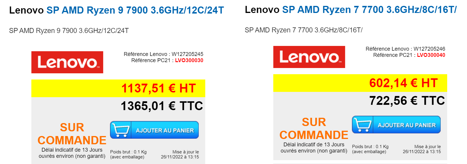 amd ryzen 7900 7700 pc21fr เผยเอเอ็มดีเตรียมเปิดตัวซีพียู AMD Ryzen 9 7900 และ Ryzen 7 7700 ในรุ่น Non X เน้นกินไฟต่ำ 65W ในเร็วๆ นี้ 