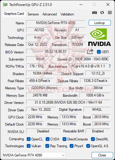 gpude ASUS ROG Strix GeForce RTX™ 4090 OC Edition 24GB GDDR6X Review