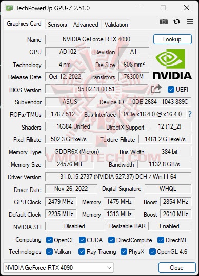 gpuoc ASUS ROG Strix GeForce RTX™ 4090 OC Edition 24GB GDDR6X Review