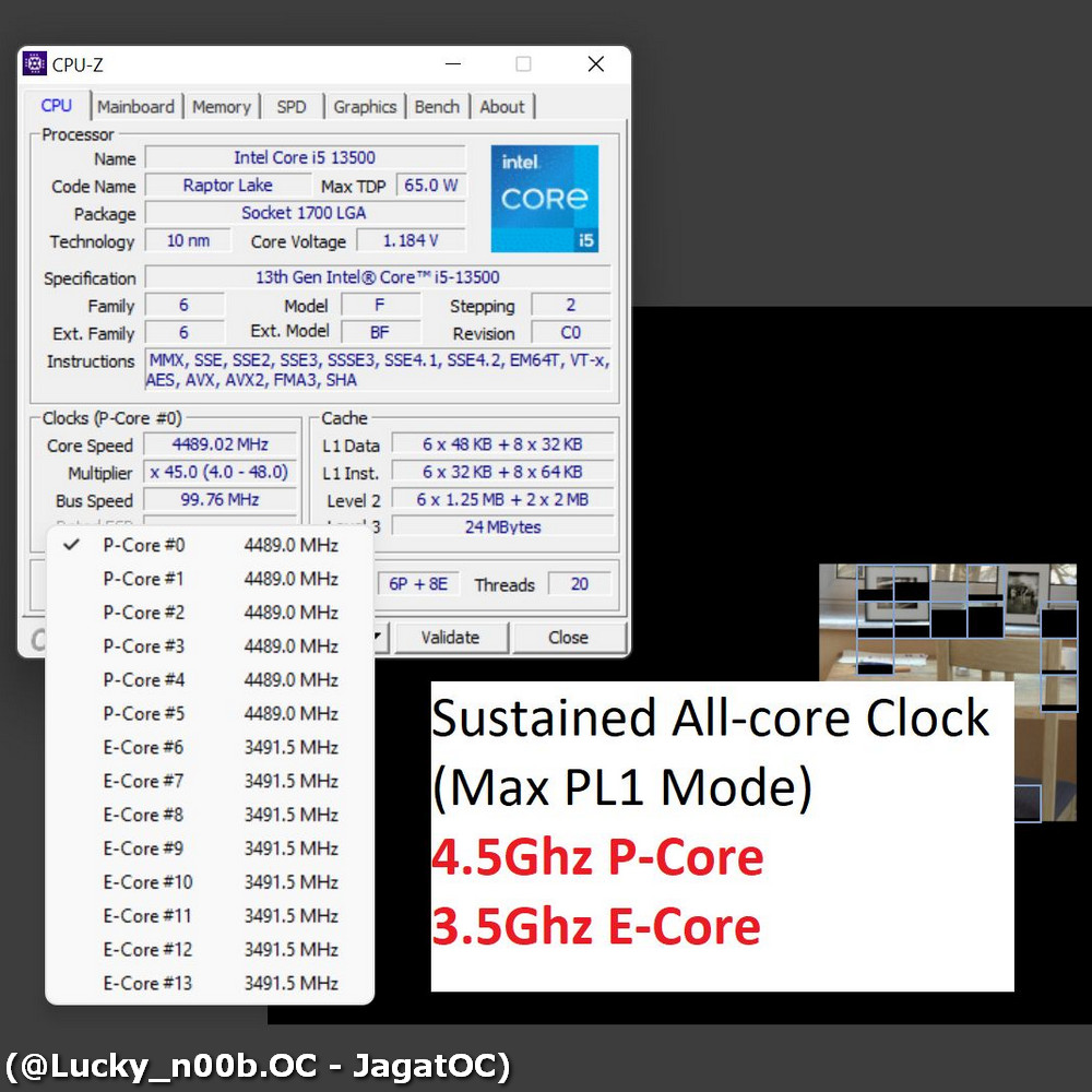 13500 cpuz 150w หลุดผลทดสอบ Intel Core i5 13500 รุ่นใหม่ล่าสุด Non K กินไฟ 65W ประสิทธิภาพแรงเกือบเท่า Core i5 12600 และ i7 12700K กันเลยทีเดียว