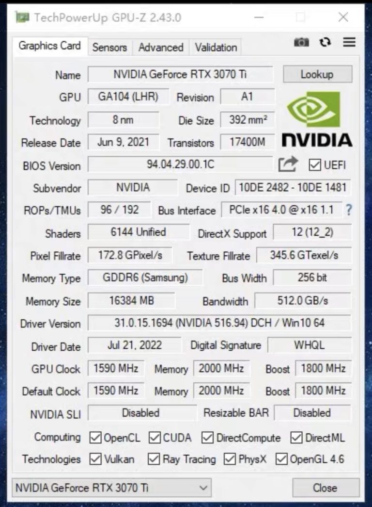 rtx 3070ti 16gb 4 768x1045 เผยภาพการ์ดจอ NVIDIA GeForce RTX 3070 Ti รุ่นต้นแบบ prototype ที่มาพร้อมแรมขนาดความจุ 16GB