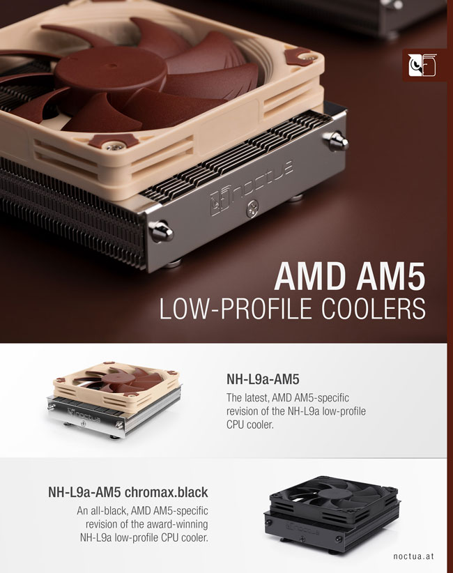 noctua nh l9a am5 launch 2023 web v2 Noctua เปิดตัวฮีตซิงค์ Noctua NH L9a AM5 low profile CPU coolers รุ่นใหม่ล่าสุดด้วยความสูงเพียง 37 มม. รองรับซีพียู AMD Ryzen 7000ซีรี่ย์